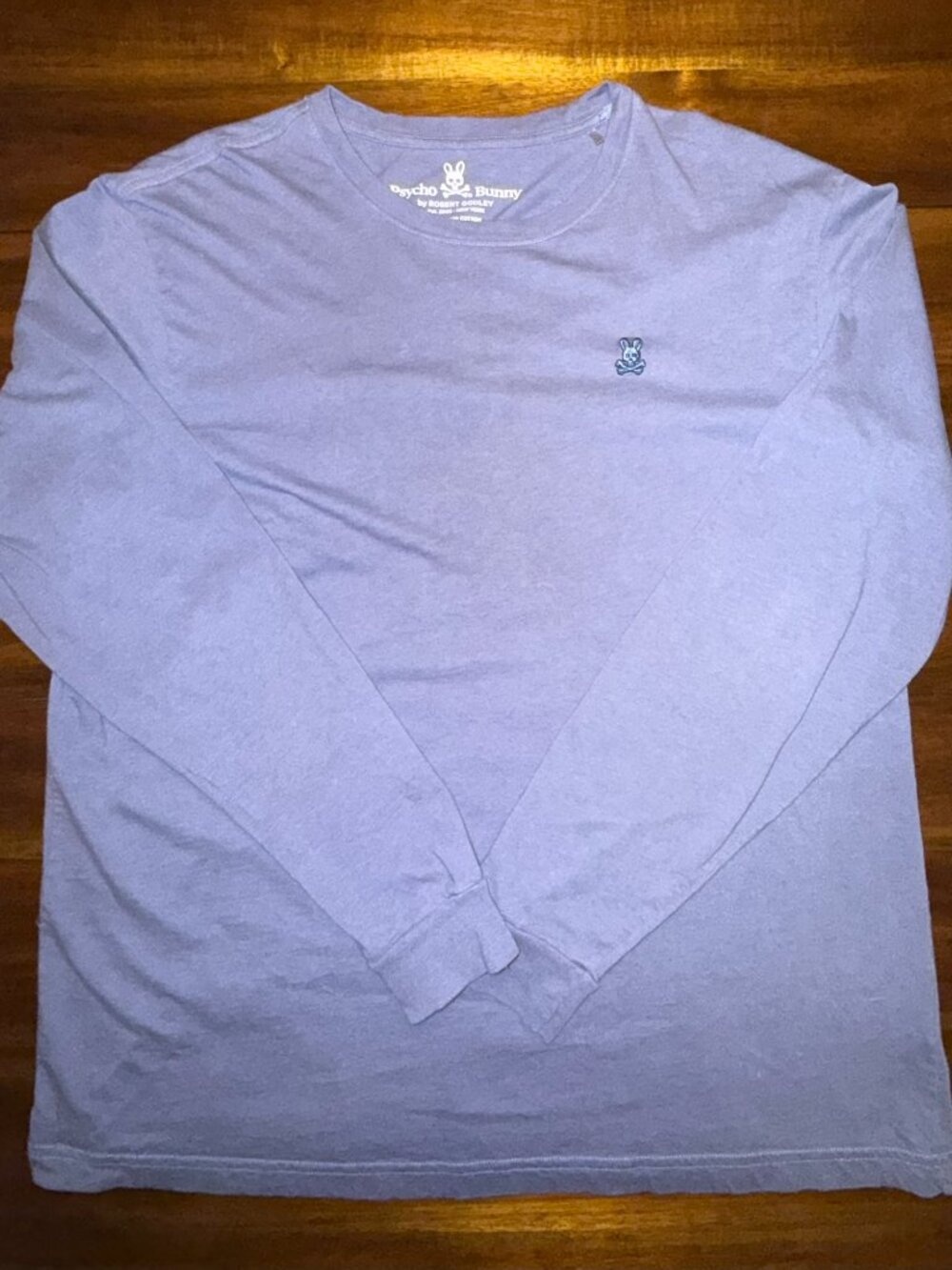 Psycho Bunny Men's SLATE BLUE Pima Cotton Long Sleeve T-Shirt Size 8 + FREE GIFT